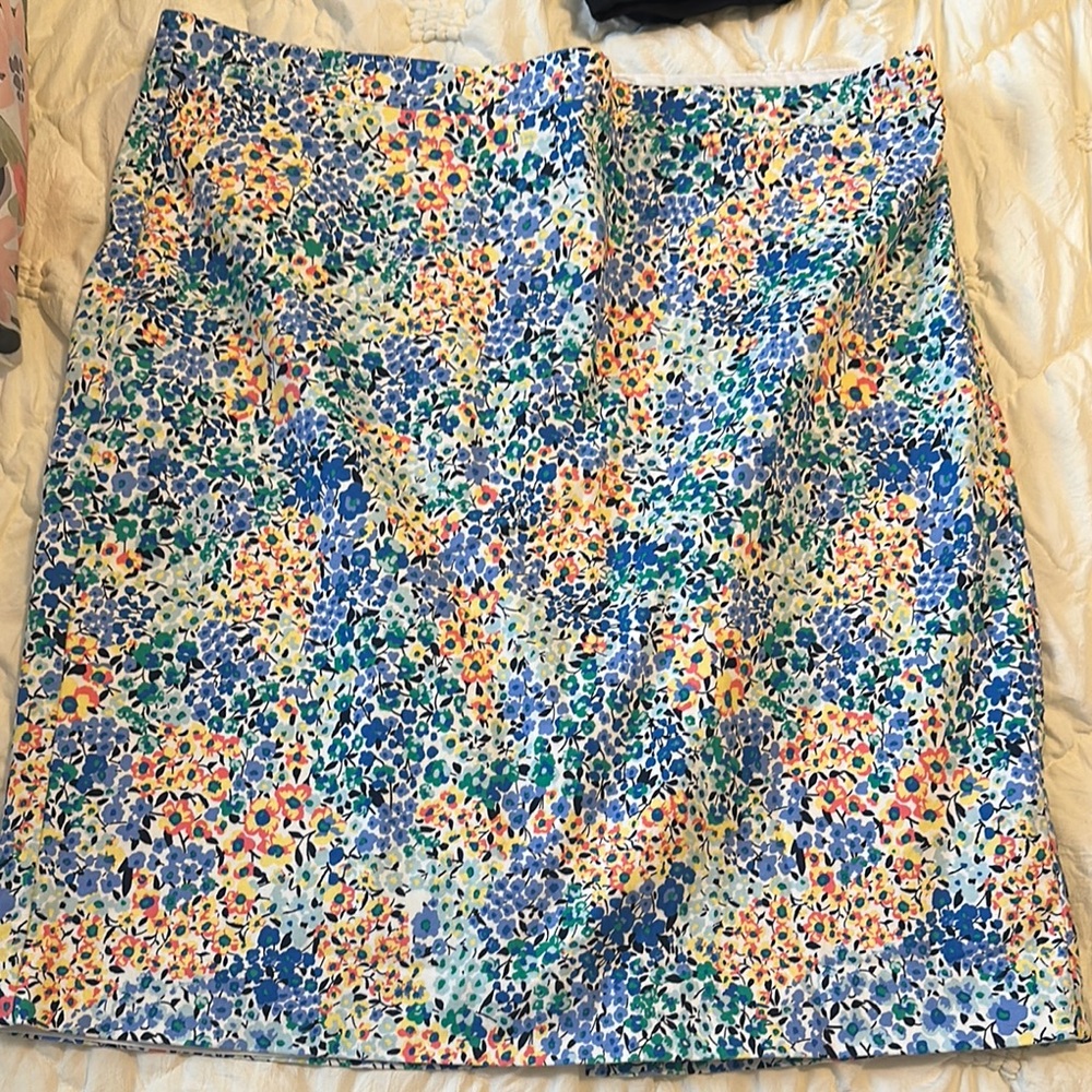 J. Crew Multicolor Floral Pencil Skirt